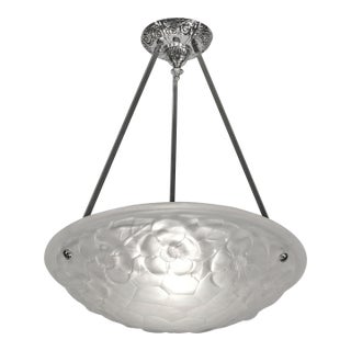 French Art Deco Pendant Light by Degue - 1920s France For Sale