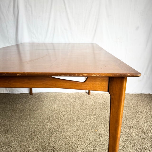 Mid Century Modern Teak Inlay and Oak Dining Table For Sale - Image 12 of 12