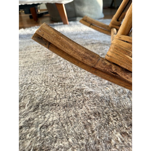 Franco Albini Style Vintage Rattan & Bamboo Rocking Horse, Italy, C. 1960s For Sale - Image 9 of 10
