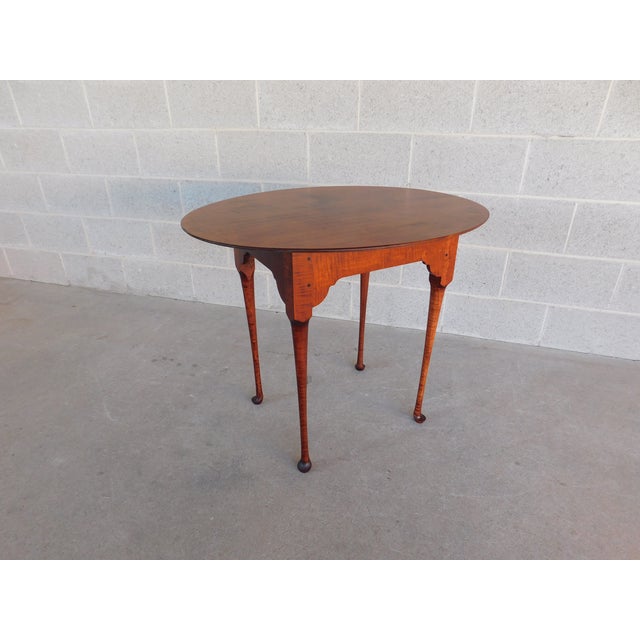Wood Tiger Maple Queen Ann Accent Table by Great Windsor Chair Co For Sale - Image 7 of 14