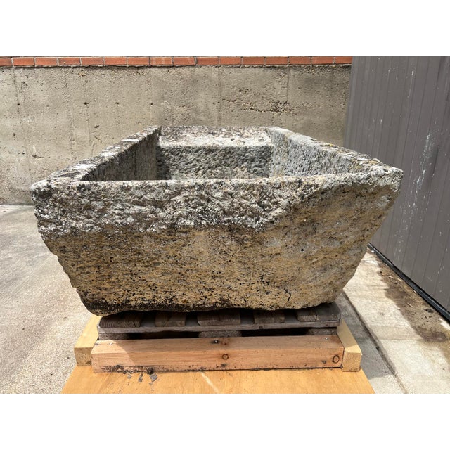 Antique French Double Sloped Monolithic Limestone Lavoir Trough, Circa 1800 For Sale - Image 14 of 14