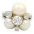 Akoya Pearl Diamond Platinum Cluster Ring, Size 5 For Sale