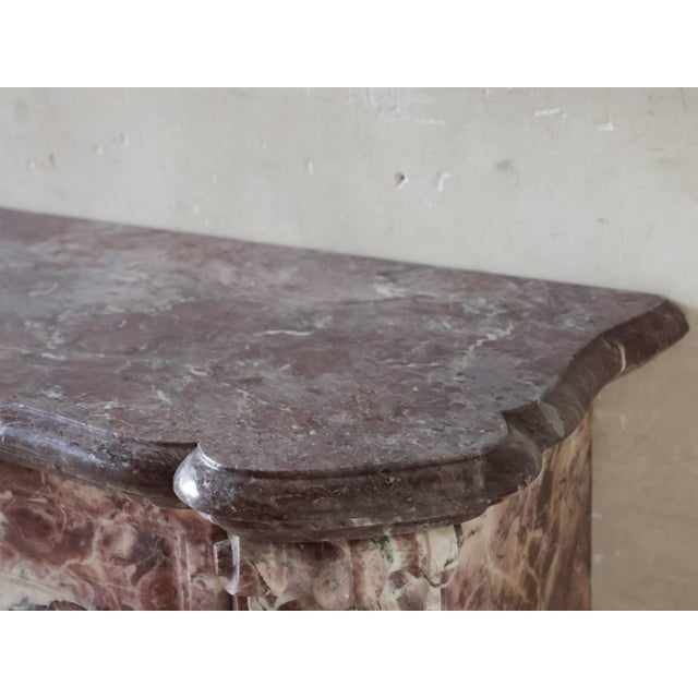 Stone Antique Marble Trois Coquilles Fireplace in Violet de Villette For Sale - Image 7 of 18