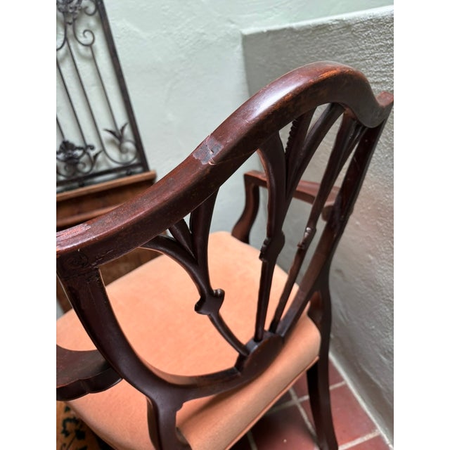 Set of 4 Mahogany Carved Shield Back Dining Chairs For Sale In San Francisco - Image 6 of 12