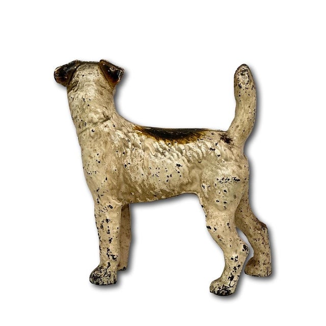 Vintage 1930s American Hubley Manufacturing Company Cast Iron Fox Terrier Dog Doorstop For Sale - Image 15 of 18
