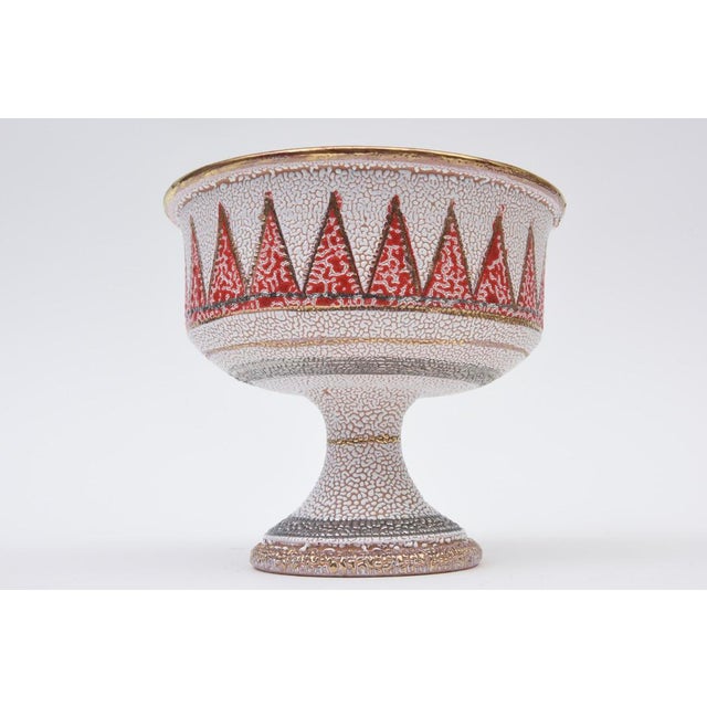 1960s Vintage Ceramic Lava Pedestal Bowl by Fratelli Fanciullaci for Bitossi, 1960's, Italy For Sale - Image 5 of 12