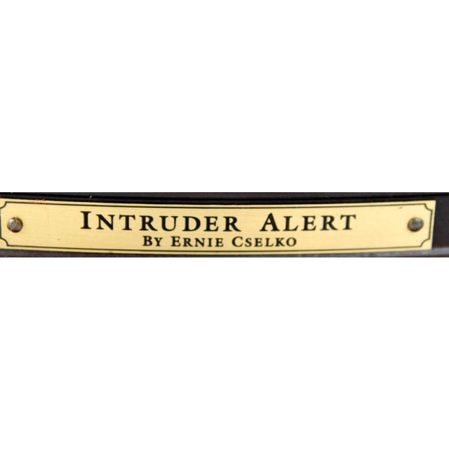 1980s Bronze Sculpture by Ernie Cselko -'Intruder Alert For Sale - Image 4 of 4