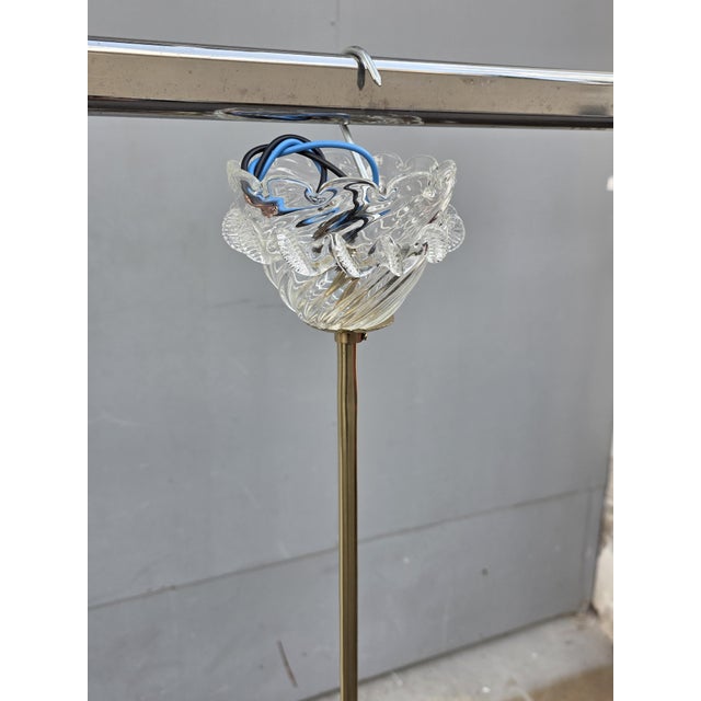 Art Deco Murano and Brass Navetta Chandelier from Barovier, 1930s For Sale - Image 9 of 18