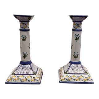 Late 20th Century Portugese Candlesticks - a Pair For Sale