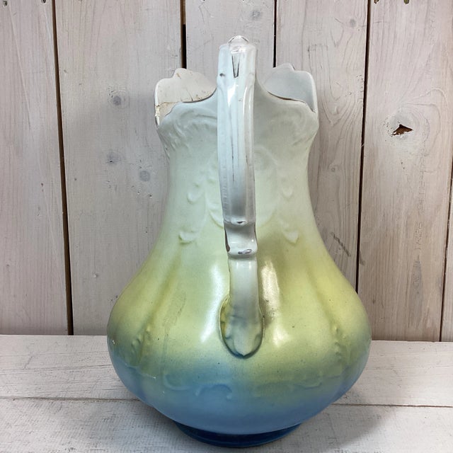 Early 1900s Antique Colonial Pottery Pitcher For Sale - Image 4 of 13
