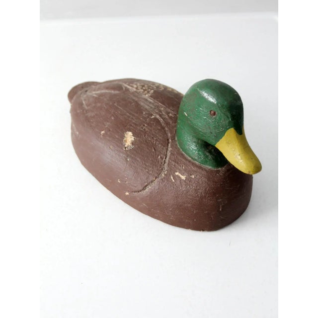 Vintage Cork Wood Mallard Duck Decoy For Sale - Image 9 of 13