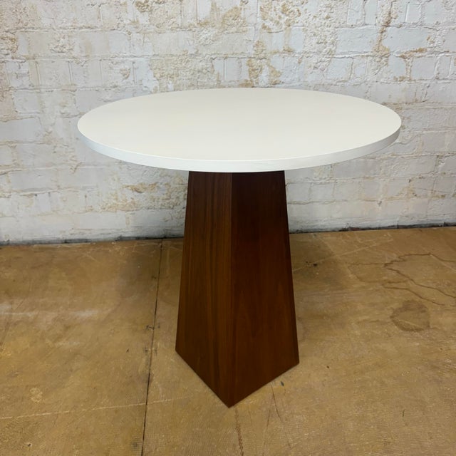 2020s Tribeca Side Table Walnut and White Lacquer For Sale - Image 5 of 9