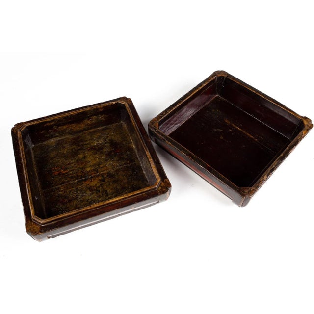 19th Century Vintage Chinese Red Lacquer Box For Sale - Image 5 of 8