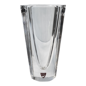 Vintage Heavy Crystal Orrefors Marin Vase by Jan Johansson 6 3/4" Tall Signed