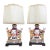 Pair of Antique Famille Rose Chinese Pottery Figural Designer Table Lamps For Sale