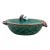 1930s Tellurite Green Mushroom Majolica Lidded Casserole Dish With Basket Weave For Sale
