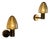 Model V-220 Sconces in Amber Glass and Brass by Hans-Agne Jakobsson, 1960s, Set of 2 For Sale