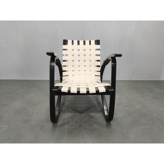 Rare bentwood lounge chair designed by Jan Vanek and produced in Czechoslovakia during the 1960s. This striking piece...