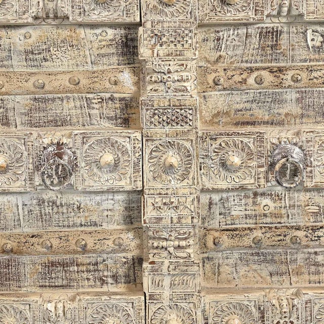 1960s 1960s Lotus Carved Doors Upcycled Solid Wood Sideboard Ranch Style Credenza For Sale - Image 5 of 5