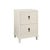 Contemporary Matthew Izzo Home Novalie Antique White Matte Lacquer Fluted Front Two Drawer Side Table With Antique Brass Drawer Pulls For Sale - Image 3 of 7