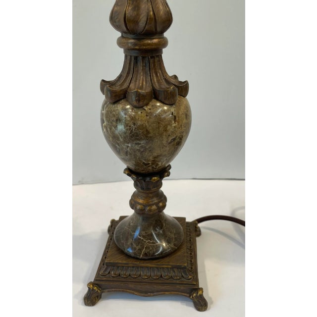 Vintage Marble Base Desk Lamp For Sale - Image 4 of 6