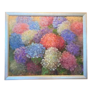 Sylvia Tyler Vintage "Hydrangea's" Still Life Oil Painting C.2005