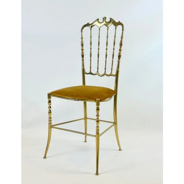 Mid-Century Brass Chiavarine Chair attributed to Giuseppe Gaetano Descalzi for Chiavari, 1960s For Sale - Image 13 of 13