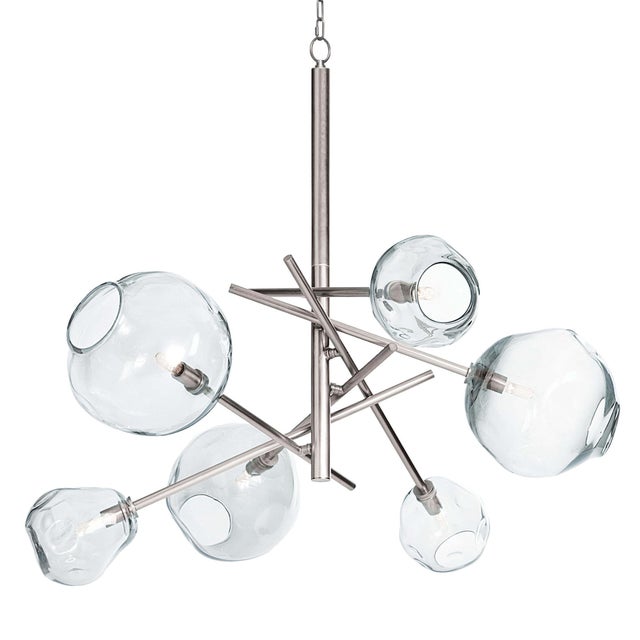 2020s Regina Andrew Molten Chandelier With Clear Glass in Polished Nickel For Sale - Image 5 of 5