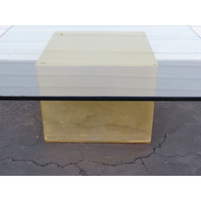 Habitat International Mid Century Modern Brass Glass Top Coffee Table 6604 For Sale In Miami - Image 6 of 16