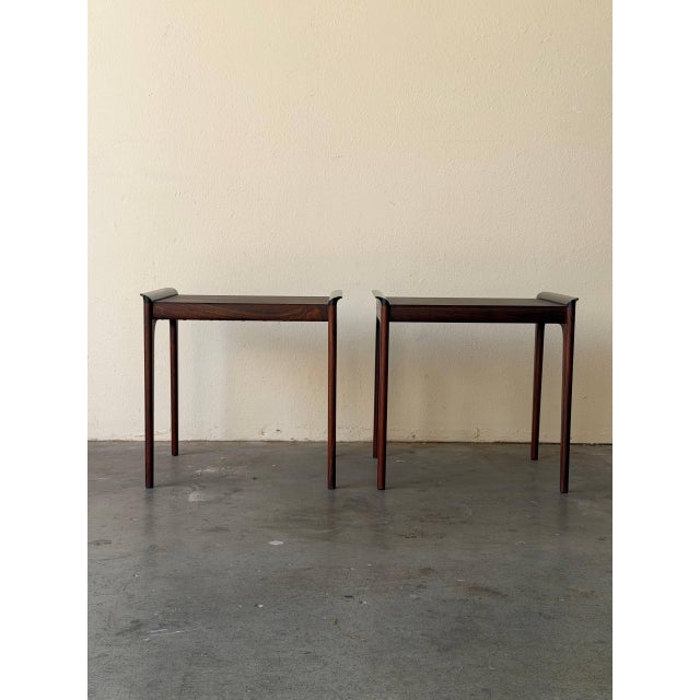 Heltborg Møbler Vintage Danish Rosewood Nightstands by Heltborg Møbler – Mid Century Modern Side Tables For Sale - Image 4 of 11