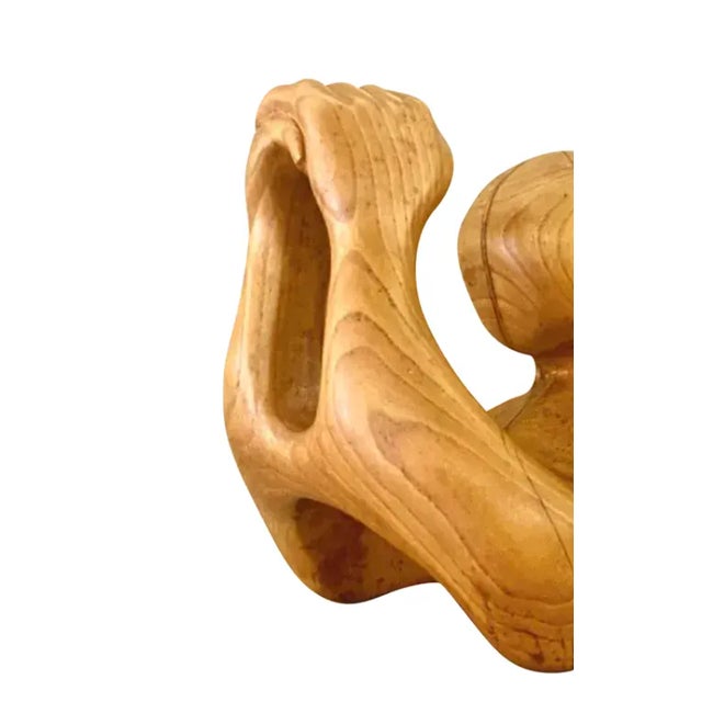 Vintage Hand Carved Wood Abstract Sculpture For Sale - Image 10 of 12
