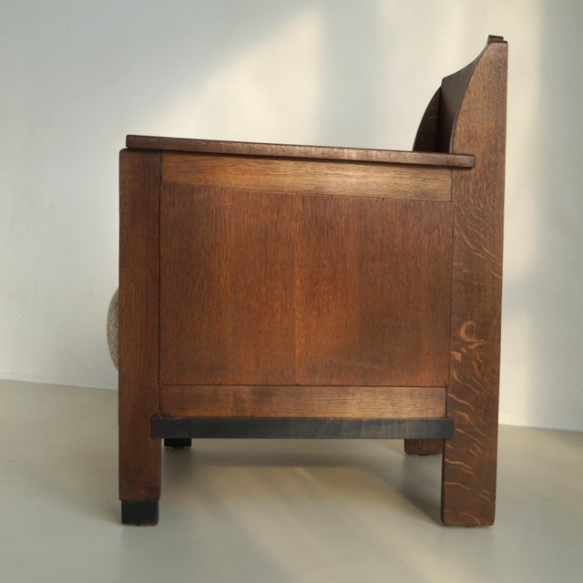 Dutch Art Deco Oak Armchair, 1920s For Sale - Image 6 of 18