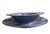 Moroccan Vintage Moroccan Safi Hand-Painted Periwinkle Blue Ceramic Presentation Set – 16.5" Platter & Footed Bowl For Sale - Image 3 of 12