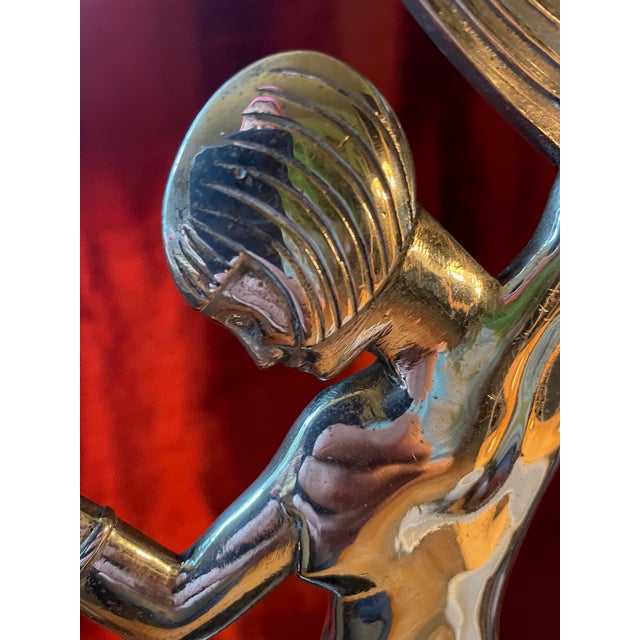 Janlé, Nude Figurative Composition, 1920s, Bronze, Chrome Plating & Granite For Sale - Image 6 of 15