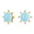 Syna Blue Topaz Yellow Gold Earrings with Diamonds, a Pair For Sale