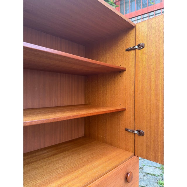 Brown Teak Cabinet with Round Handles, Denmark For Sale - Image 8 of 11