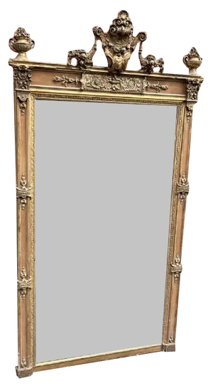 Large 19th Century French arved Wood & Gesso Mirror