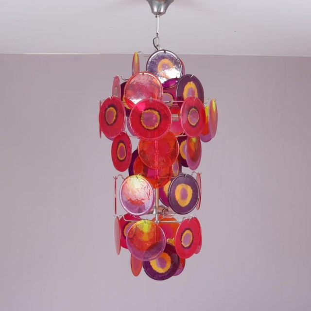 Green Disk Candelier from Aro Leuchten, Germany, 1970s For Sale - Image 8 of 9