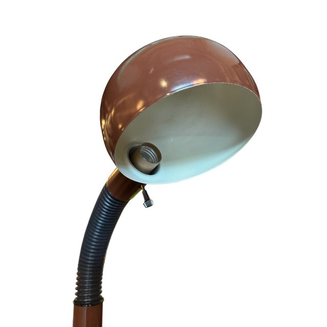 Mid-Century Modern 1970s Fagerhults Cobra Chocolate Brown Table Lamp For Sale - Image 3 of 13