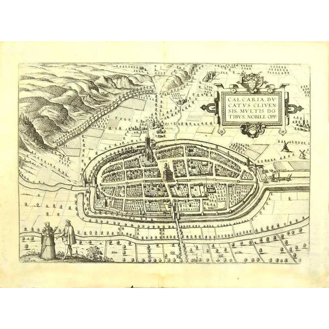 Franz Hogenberg - Price - Map of Kalkar - Etching - Late 16th Century For Sale - Image 3 of 3
