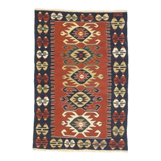 Vintage Persian Shiraz Kilim Rug - 03'09 X 05'07 For Sale