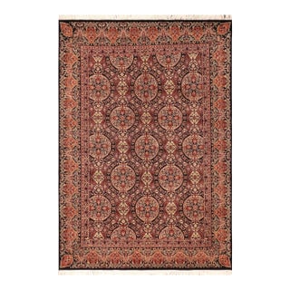 Boho Chic Organic 1990's Pak-Persian Black/Rust Wool Rug - 5'11'' X 9'0'' For Sale