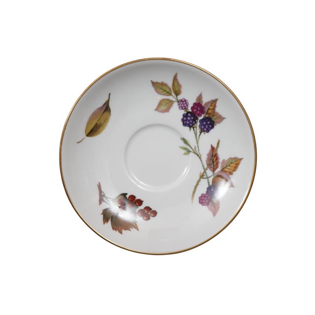 1960s Royal Worcester English Porcelain Evesham Teacups and Saucers by Royal Worcester - 12 pcs For Sale - Image 9 of 10