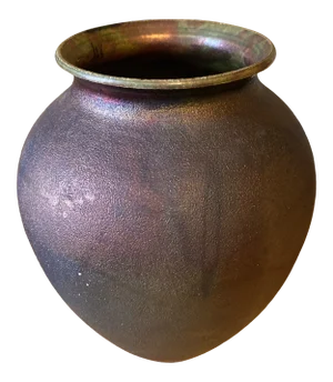 1970s Japanese Raku Pottery Vase