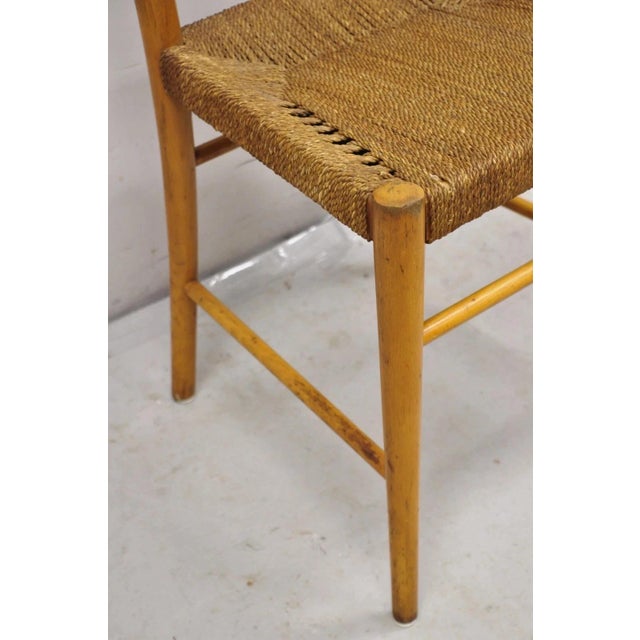 Wood Vintage Gefa Gemla Mid Century Danish Modern Ladderback Rush Seat Side Chair For Sale - Image 7 of 11