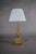 Brass Corn Table Lamp with White Pleated Shade, 1970s For Sale - Image 12 of 14