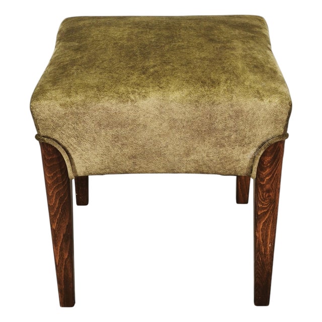Art Deco Beech Stool, Former Czechoslovakia, 1930s For Sale