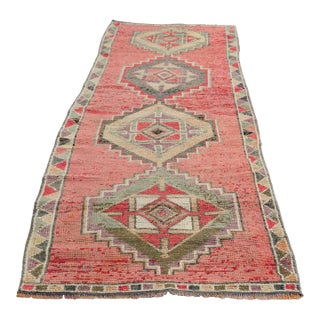 1960s Kitchen Decor Oushak Turkish Runner For Sale