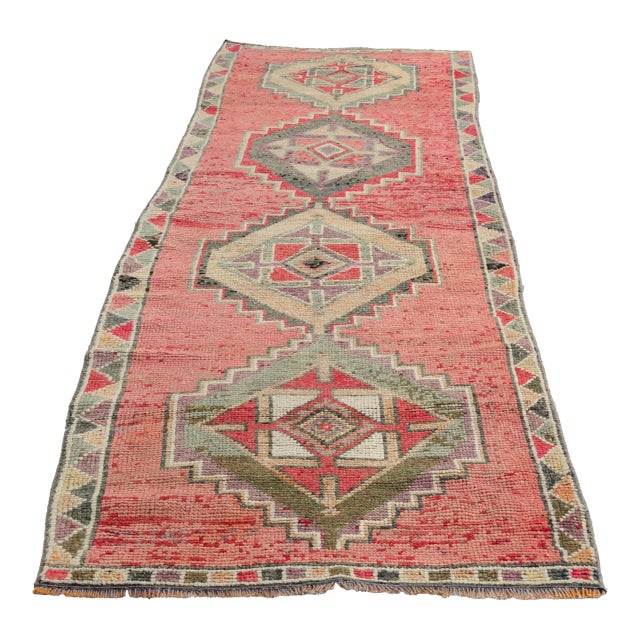 1960s Kitchen Decor Oushak Turkish Runner For Sale