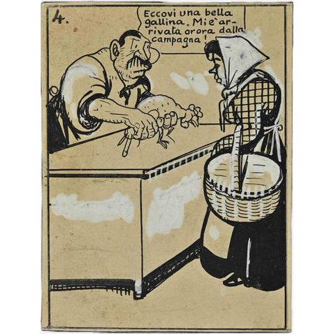 Gabriele Galantara, The Hen, 1905, Ink For Sale